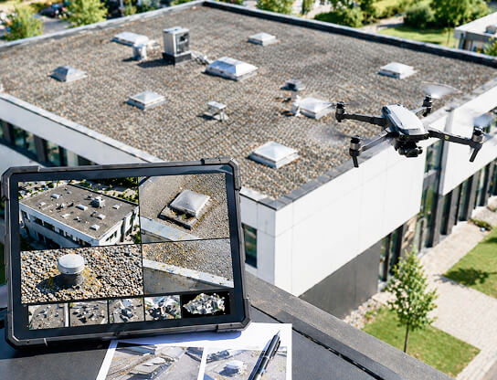 Dach Heilig's Blechle Dachkontrolle per Drohne